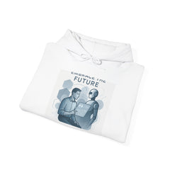 Hoodie - Embracing the Future Vintage Tech Illustration Hoodie