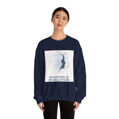 Evolution Tech Crewneck Sweatshirt — "Empowered by Evolution" Graphic