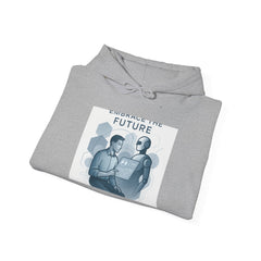 Hoodie - Embracing the Future Vintage Tech Illustration Hoodie