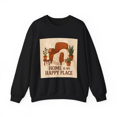 Home Is My Happy Place Crewneck Sweatshirt — Cozy Living Room Comfort