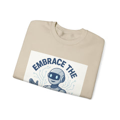 Embrace the Change Sweatshirt — Friendly Robot Graphic Crewneck