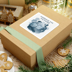 Kiss-Cut Sticker — "Embrace the Future" Robot & Human Tech Design