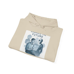 Hoodie - Embracing the Future Vintage Tech Illustration Hoodie