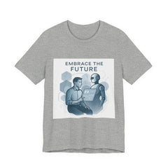 Embrace the Future T-Shirt — Tech Robot & Human Illustration