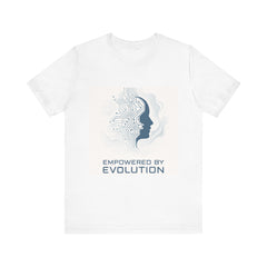 Empowered by Evolution Tee — Futuristic Tech AI Graphic T-Shirt
