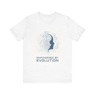 Empowered by Evolution Tee — Futuristic Tech AI Graphic T-Shirt