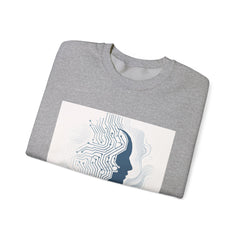 Evolution Empowered Crewneck Sweatshirt — Tech Circuit Brain Graphic