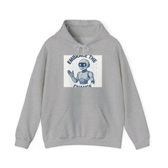 Hoodie — "Embrace the Future" Robot Graphic Pullover