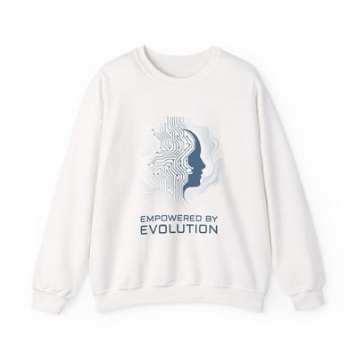 Evolution Empowered Crewneck Sweatshirt — Tech Circuit Brain Graphic