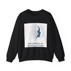Evolution Tech Crewneck Sweatshirt — "Empowered by Evolution" Graphic