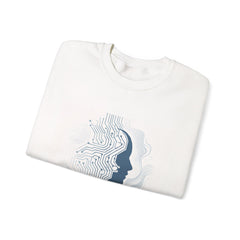 Evolution Empowered Crewneck Sweatshirt — Tech Circuit Brain Graphic