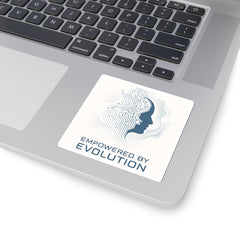 Empowered by Evolution Sticker — Tech Circuit Brain Kiss-Cut Sticker