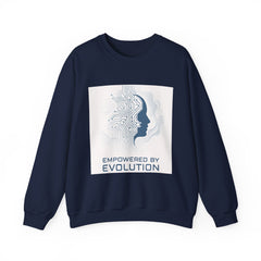 Evolution Tech Crewneck Sweatshirt — "Empowered by Evolution" Graphic