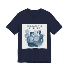 Embrace the Future T-Shirt — Tech Robot & Human Illustration