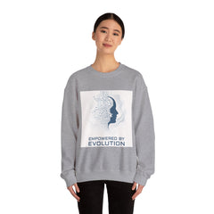 Evolution Empowered Crewneck Sweatshirt — Tech Circuit Brain Graphic