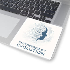 Empowered by Evolution Sticker — Tech Circuit Brain Kiss-Cut Sticker