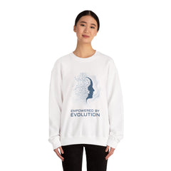 Evolution Tech Crewneck Sweatshirt — "Empowered by Evolution" Graphic