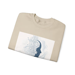 Evolution Empowered Crewneck Sweatshirt — Tech Circuit Brain Graphic