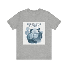 Embrace the Future T-Shirt — Tech Robot & Human Illustration
