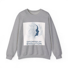 Evolution Empowered Crewneck Sweatshirt — Tech Circuit Brain Graphic