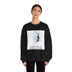 Evolution Empowered Crewneck Sweatshirt — Tech Circuit Brain Graphic