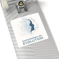 Empowered by Evolution Sticker — AI Circuit Brain Kiss-Cut Decal