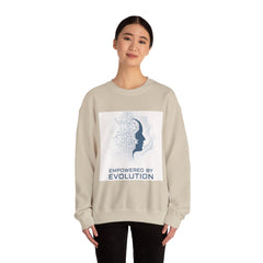 Evolution Tech Crewneck Sweatshirt — "Empowered by Evolution" Graphic