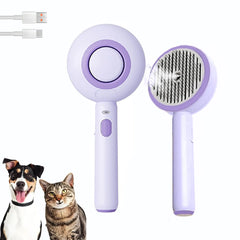 Cat Steam Brush Self Cleaning Pet Spray Hair Removal Comb with Release Button 3 In 1 Cat Brush for Indoor Cats Waterproof Pet Grooming Brush for Long Short Haired Dogs Cats