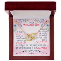Interlocking Hearts Necklace Happy Mother's Day From Daughter