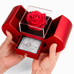 Happy Mother's Day Elegant Rose and Love knot Necklace Gift Set