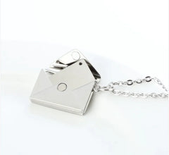 Hidden Message Heart Envelope Pendant Necklace